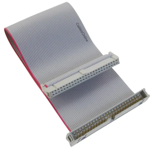 Vista 9 de CablesOnline, cable de extensión de unidad SCSI de cinta plana de 50 pines (2x25) de 4 pulgadas de paso de 0.100 in de paso IDC de 50 hilos, FR-5004M
