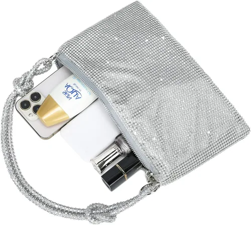 Vista 4 de YIKOEE Bolso de mano de noche con diamantes de imitación con purpurina