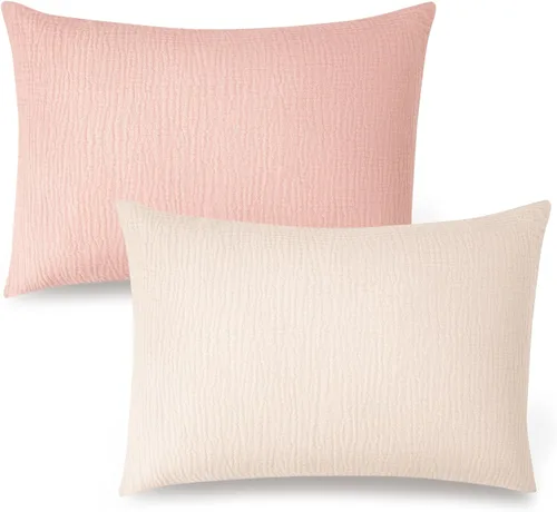 Vista 12 de Konssy Funda de almohada de muselina para niños pequeños para almohada de 13x18, paquete de 2 fundas de almohada de algodón suave y transpirable