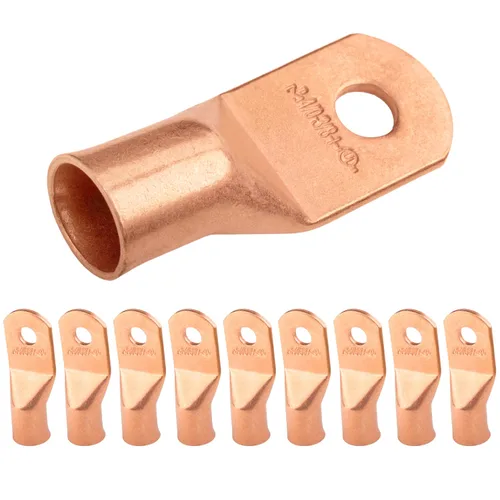 Vista 106 de SELTERM - 5 terminales de anillo resistentes para cable de batería, calibre 1/0 AWG, pernos de 1/2 pulgadas, terminales de calibre 0, ojales