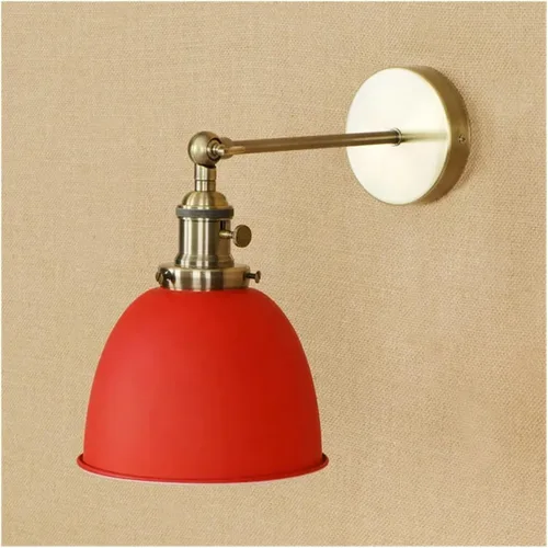 Vista 3 de Brass Black Retro LED Wall Light Fixtures Loft Industrial Vintage Arm Lamp Lamparas,Ideal for Bedroom Rojo