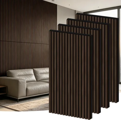 Vista 21 de RITOLLO Paneles de madera para pared de 4.92 x 7.68 pulgadas, paneles acústicos para decoración de pared interior, panel de pared de listones de 8