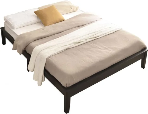 Vista 8 de Better Home Products Stella - Marco de cama individual de madera de pino maciza, color caoba