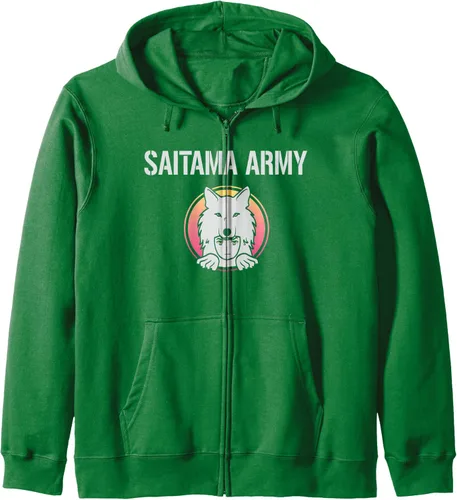 Vista 6 de SAITAMA ARMY Saitama Inu Crypto Currency Token Wallet Sudadera con capucha y cremallera, Negro
