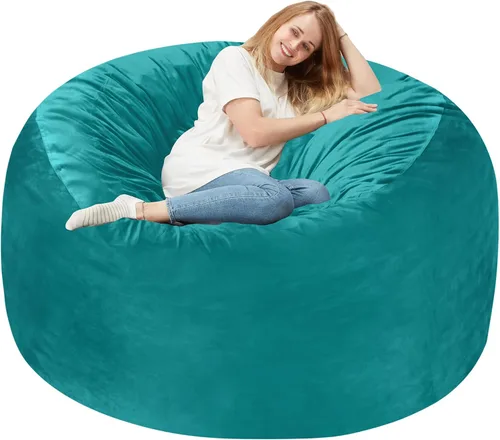 Vista 81 de Homguava - Sillón puff de 3 pies Sillón estilo puff grande de 3 pulgadas con relleno de espuma viscoelástica, sofá suave con funda de terciopelo