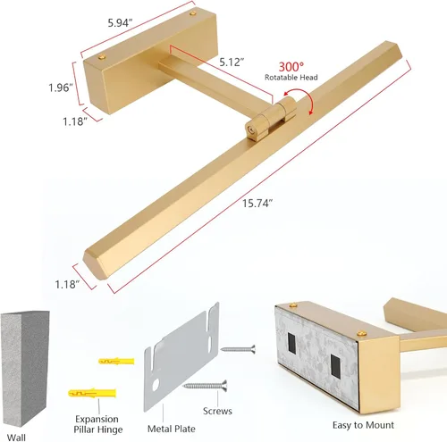 Vista 7 de Luz de imagen para pinturas funciona con pilas, iluminación artística inalámbrica, luz de arte recargable con control remoto y temporizador, lámpara