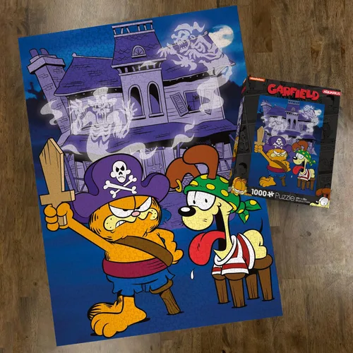 Vista 3 de AQUARIUS Garfield and Odie Halloween Pirates - Rompecabezas de 1000 piezas