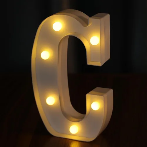 Vista 21 de Letras Iluminadas, Luces de Letras LED 26 del Alfabeto, Letra Iluminada Decorativa, Letras de Marquesina LED que Funcionan con Pilas para Fiesta