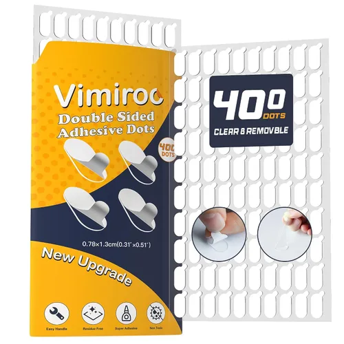 Vista 10 de 100 piezas de tachuelas adhesivas transparentes, puntos adhesivos