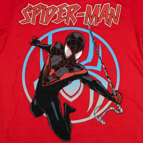 Vista 6 de Marvel Avengers Spider-Man Black Panther Miles Morales - Conjunto de camiseta de manga corta para niños, camiseta sin mangas y pantalones cortos
