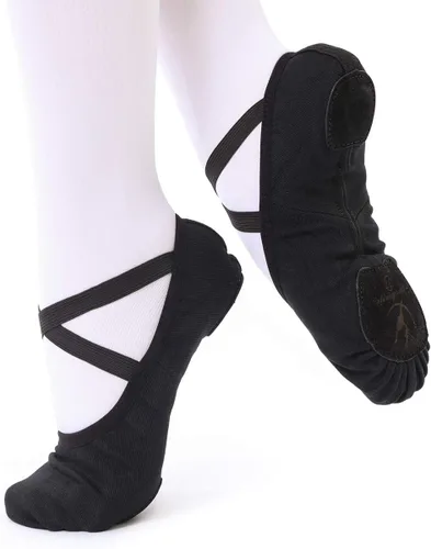 Vista 2 de Ballet Shoes for Women Girls, Ballet Slipper Dance Shoes Stretch Canvas for Teen Adults