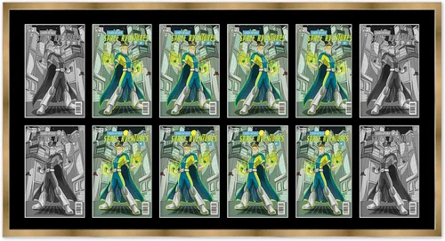 Vista 62 de Marco de cómic blanco mate para cómics publicado entre 1938 y 1955 (marco de madera maciza de cómic de la edad dorada) hecho para mostrar 4 cómics
