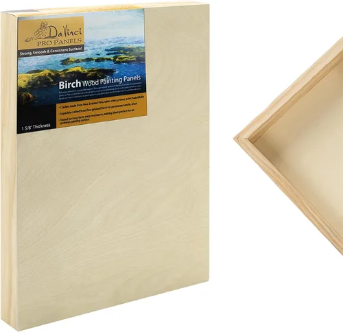 Vista 7 de Da Vinci Pro Panel de madera de abedul de 1-5/8 pulgadas de profundidad, paquete de 4 paneles rectangulares medianos, textura fina, resistente a