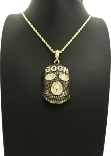 Vista 5 de Colgante para hombre de hip hop con diseño de Goon negro