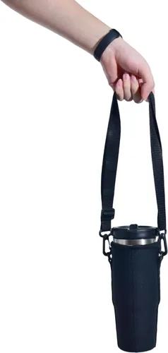 Vista 5 de AF-WAN Funda aislante de neopreno para botella de agua, impermeable, antideslizante, antiarañazos, con correa para el hombro, compatible con vaso