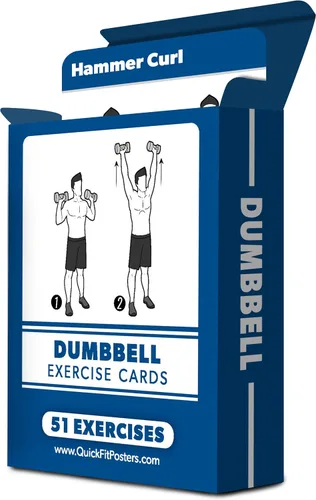 Vista 6 de Paquete de 2 tarjetas de entrenamiento de fitness con peso corporal y mancuernas, más de 100 ejercicios