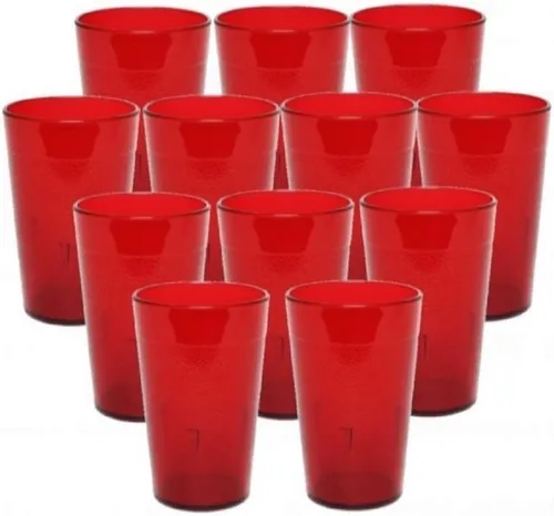 Vista 24 de TrueCraftware - Juego de 12 vasos de color ámbar de 5 onzas. Vasos reutilizables de té helado de alta calidad, apilables, aptos para lavavajillas