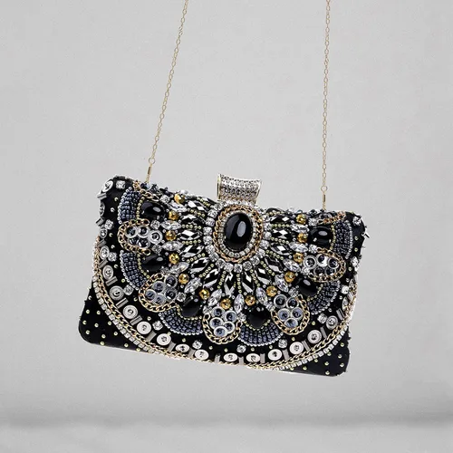 Vista 8 de BESTYROCLY Clutch Purses for Women and Rhinestone Beaded Bag Evening Handbag for Bride