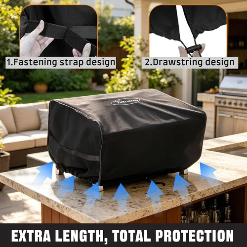Vista 6 de Cubierta de parrilla resistente para parrilla Cuisinart y Royal Gourmet, protector impermeable para mesas de 24 pulgadas, se adapta a Blackstone