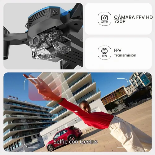 Vista 3 de DEERC D20 - Mini dron con cámara y control remoto, control por voz, selfi gestual, control de altitud, control de gravedad, inicio con un botón