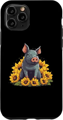 Vista 11 de iPhone 12 mini Cute Pig Lover Sunflower Farmer Farm for Women Men Case