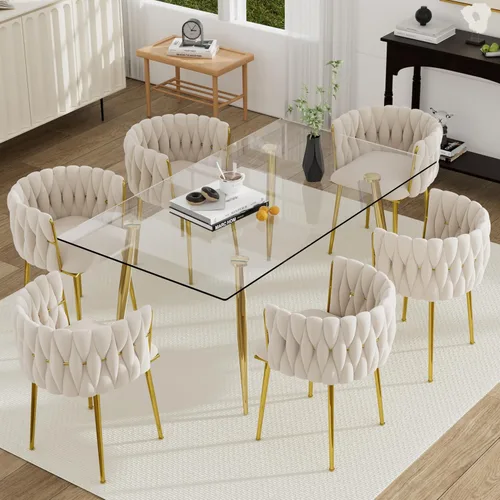 Vista 21 de Juego de mesa de comedor de cristal plateado para 2, juego de mesa cuadrada de lujo moderno de 36 pulgadas, juego de mesa de cocina minimalista de 3