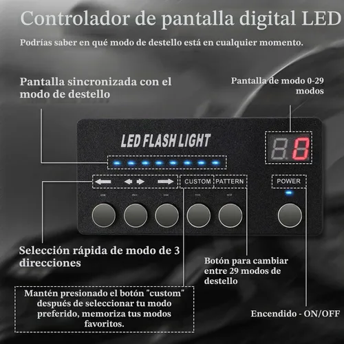 Vista 2 de Barra de luz LED para asesor de tráfico de 17 pulgadas, barra de luz