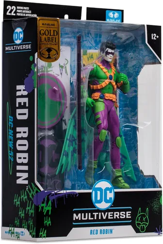 Vista 12 de McFarlane Toys - DC Multiverse Red Robin (Jokerized) Gold Label, figura de acción de 7 pulgadas