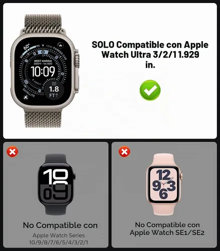 Vista 2 de MoKo Funda de metal para Apple Watch Ultra 3/2/1 de 1.929 in, protector de pantalla de vidrio templado, parachoques y contraportada resistente, Negro