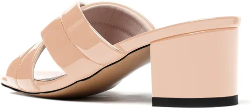 Vista 7 de WAYDERNS Sandalias de tacón bajo con puntera abierta y tacón bajo para mujer, de 2 pulgadas Beige