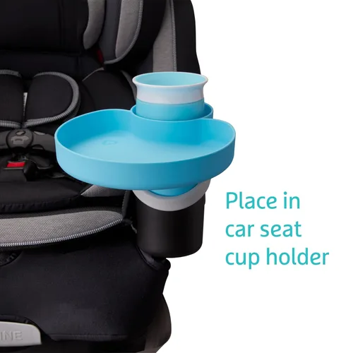 Vista 5 de Munchkin Bandeja para asiento de automóvil con taza Miracle 360 para niños pequeños de 1 a 3 años, accesorio de viaje y viaje por carretera para Azul