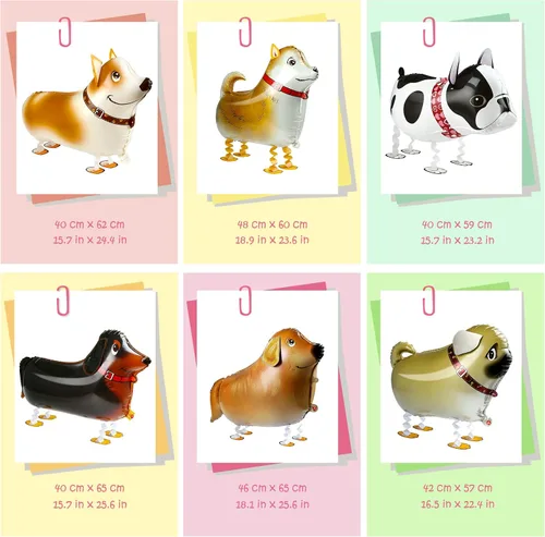 Vista 7 de KESOTE Decoraciones de fiesta de cumpleaños con temática de cachorros – 6 globos de perro que camina animales para suministros de decoración