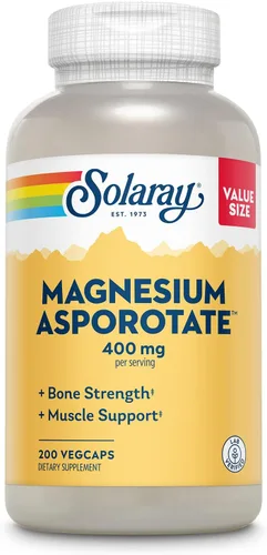 Vista 7 de Solaray Asporotato de magnesio 400 mg, aspartato, orotato y citrato complejo, corazón saludable, músculo, nervio y función circulatoria apoyo 180ct