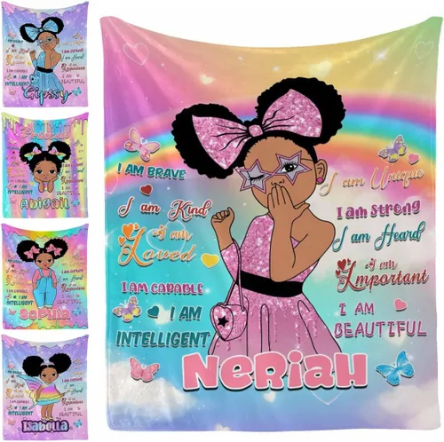 Vista 24 de Manta personalizada, 20 colores para niño y niña, manta con nombre personalizado para niños y adultos, manta de Navidad para niños y niñas