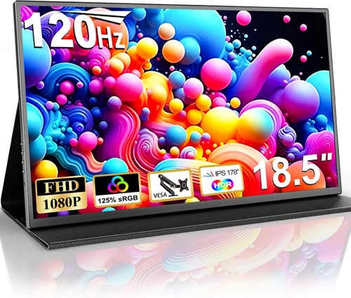 Vista 10 de COOLHOOD Monitor portátil de 18.5 pulgadas para laptop, 1080P FHD 100Hz 125% sRGB USB-C HDMI Monitor de viaje para laptop, Mac PC, pantalla portátil