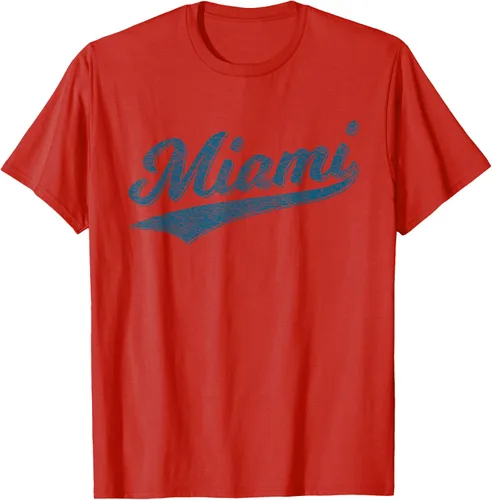 Vista 48 de Camiseta de estilo vintage de Miami Florida VARSITY SCRIPT Sports, gris, S
