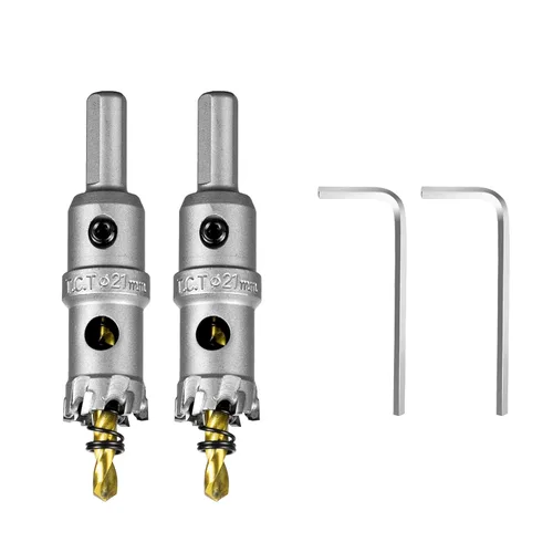 Vista 22 de SALI Kit de sierra perforadora TCT de 1 pulgada (1.024 in) con punta de carburo de tungsteno con broca piloto chapada en titanio para metal, acero