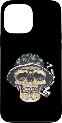 Vista 23 de Funda para iPhone 16 Marihuana Smoking Skull Camo Island Chilling Weed Stoner 420