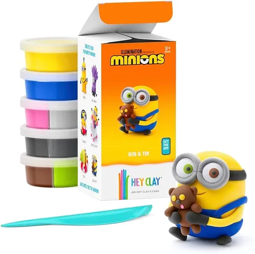 Vista 14 de HEY CLAY Minions - Arcilla de modelado de secado al aire colorida para niños - Kits de manualidades para niños de 4 a 8 años - Juguetes de Minions