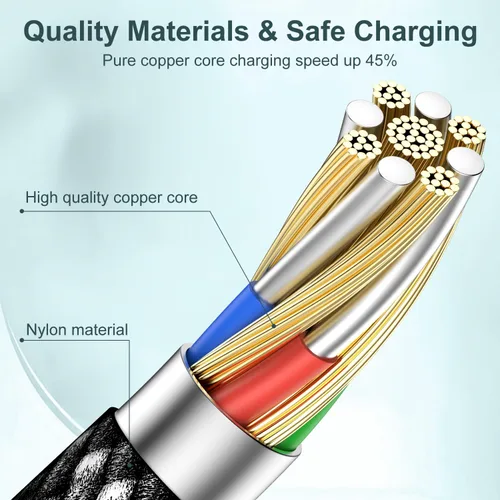 Vista 3 de Cable largo USB C a C de carga rápida de 10 pies, 60 W, cable de carga tipo C a C para Apple iPhone 17 Pro Max/17 Air/16 Pro Max/16/15 Plus/15 Pro