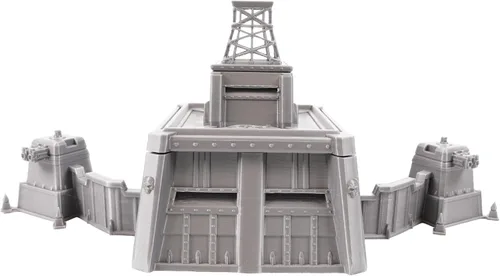 Vista 6 de Tabletop Terrain Fortificación blindada por escenario de guerra para juegos de guerra y juegos de rol Miniaturas de 1.102 in y 1.260 in