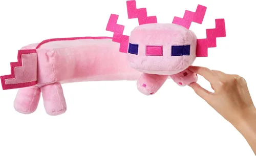 Vista 3 de Mattel Minecraft Axolotl - Almohada para el cuello, juguete de peluche