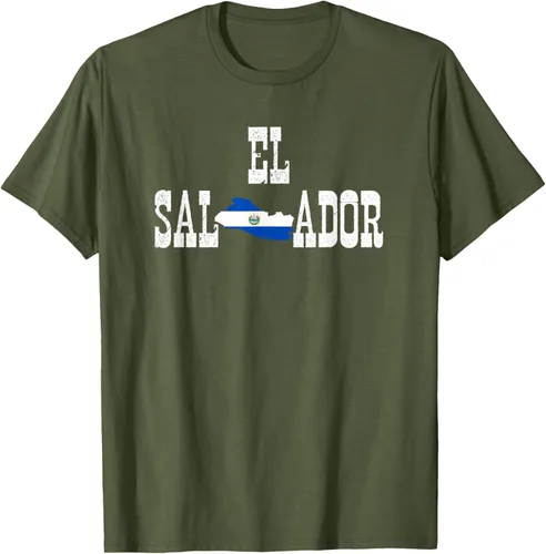 Vista 4 de Camiseta salvadoreña con bandera de El Salvador, Negro, S