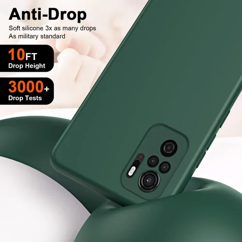 Vista 3 de ZORSOME Funda protectora trasera para Xiaomi Redmi Note 10 4G/Note 10S, color puro para Xiaomi Redmi Note 10 4G/Note 10S, protección de lentes, negro