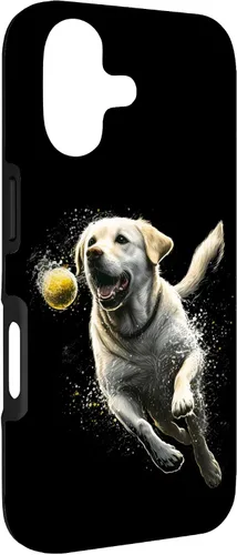 Vista 3 de Yellow Labrador Retriever Chasing a Ball Labrador Retriever Case for iPhone 17