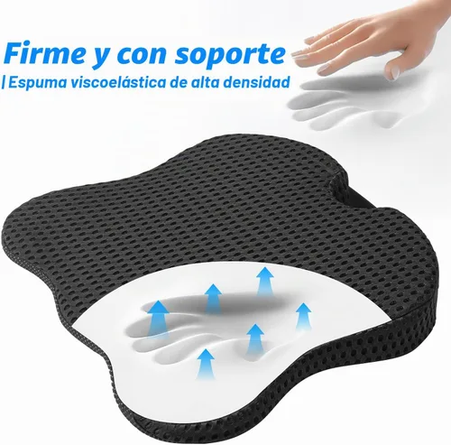 Vista 4 de Cojín de asiento de automóvil de cuña para una mejor visibilidad y alivio del dolor de ciática, espuma viscoelástica de alta densidad, cojín
