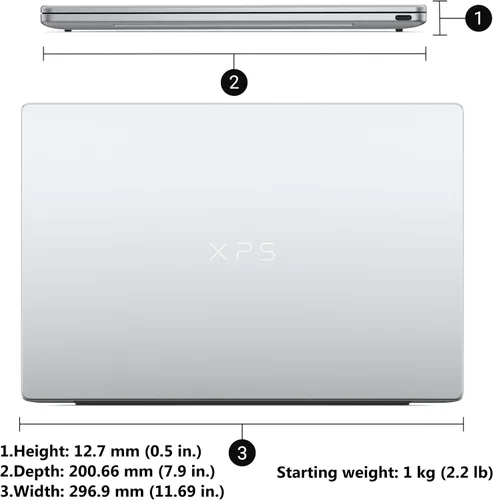 Vista 8 de Laptop Dell XPS con pantalla táctil de 13.4" y 2.5K, Core 5 320