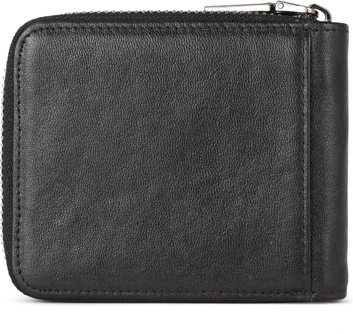 Vista 93 de LUKZIJAES Billetera de cuero genuino para hombre, con bloqueo RFID, delgada, plegable, bolsillo frontal, #3-Café, Vintage
