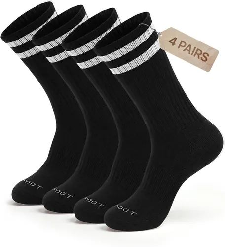 Vista 18 de MONFOOT 3-8 pares de calcetines deportivos acolchados para mujeres y [Sólido] Negro (8 Pares)