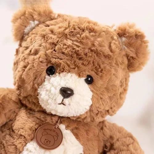 Vista 2 de Oso de peluche suave de 9.8 pulgadas, animal de peluche para niños y niños, peluche esponjoso marrón, regalo para cumpleaños, día de San Valentín
